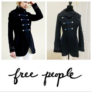 FREE PEOPLE MILITARY WOOL COAT